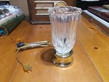 Vintage Heyco Clear Cut Lead Crystal Brass Table Lamp Mid Century