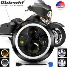 7 Motorcycle Led Headlight Projector Halo Drl For Harley-davidson Street Glide
