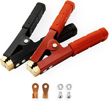 2pcs Battery Jumper Cable Clamps Heavy Duty Pure Copper Alligator Clips Jumper
