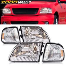 Fit For 1997-2003 Ford F150 Expedition Amber Corner Chrome Headlights Assembly