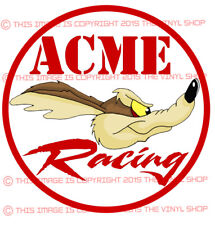 Color Acme Racing Wile E Coyote Drag Racing Funny Hot Rod Decal Sticker