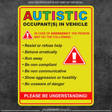 Autistic Sticker Occupant In Vehicle Decal Autism Awareness Car Truck Window A1