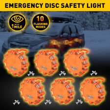 6pcs Led Road Flare Light Roadside Safety Beacon Disc Flashers Warning