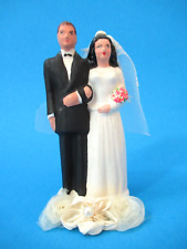 Vintage Bride Groom Wedding Cake Topper 5 Ceramic 1950s