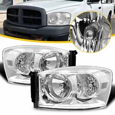 Clear Headlights For 2006-2008 Dodge Ram 1500 2500 3500 Head Lamps Black Pair