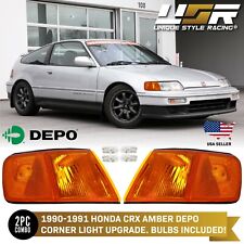 Depo Jdm Pair Of Amber Front Corner Signal Lights For 1990-1991 Honda Crx Cr-x