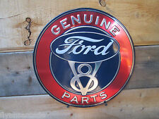 Ford V8 Genuine Parts Embossed Metal Display Auto Shop Deluxe Standard Hot Rod