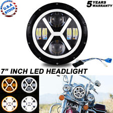 Dot 7 Inch Motorcycle Headlight Round Led Projector Halo For Harley Cafe Racer