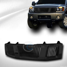 For 04-07 Nissan Titanarmada Glossy Blk Vertical Front Hood Bumper Grill Grille