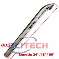 Chrome 5 In Curved Stack 5 Od X 24 48 60 Length Pipe Exhaust Semi Truck Tube