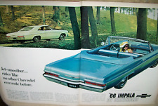 1966 66 Chevy Impala Convertible 2-page Large-magazine Car Ad