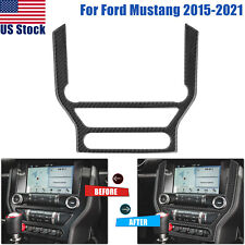 Carbon Fiber Car Interior Cd Panel Decor Cover Trim For Ford Mustang 2015-2021