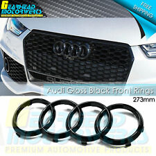 Audi Front Rings Gloss Black Grille Hood Emblem Badge A1 A3 A4 S4 A5 S5 A6 S6 A7