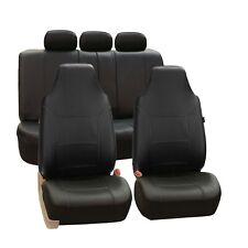Royal Pu Leather Black 2row Set Car Seat Covers For High Back Bucket Seats
