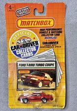 1990 Matchbox Car And Driver Collector Cards Ford T-bird Turbo Coupe Vintage