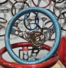 Vintage Nos Metal Flake Superior 500 Blue Steering Wheel 10 Old Hot Rod Gasser