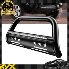 Black Bull Bar With Light Bar For 2005-2015 Toyota Tacoma Bumper Grille Guard