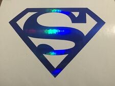 Superman Logo Comicbook Superhero Stickerdecal Marvel Dc Blue Oil Slick