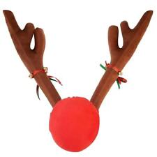 Christmas Car Decoration Plush Rudolf Reindeer Car Antler Red Nose Jingle Bells