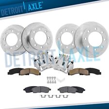 4wd Front Rear Drilled Rotors Brake Pads Rear Calipers For 00-04 F-250 F-350 Sd