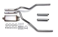 Flow Ii Stainless Performance Dual Exhaust Kit Chrome Tips For 94-01 Dodge Ram
