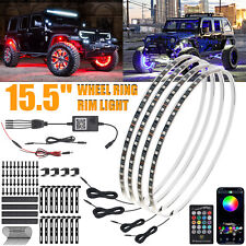 4x 15.5 Led Rgb Wheel Ring Lights For Truck Car Rim Light Bluetooth App Control