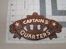 Vintage Style Cast Iron Captains Quarters Plaque Cast Iron Plaque Captains Room