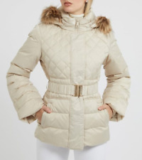 Guess Womens Puffer Laurie 80 Duck Down Solid Cream Size Xl W2bl60wex52