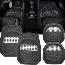 Rubber Car Floor Mats Tactical Fit Heavy Duty All Weather Trimmable 4-piece Set