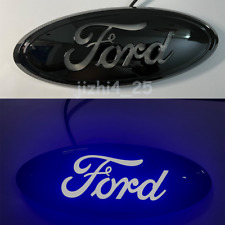 9 Inch Blue Led Static Light Emblem Badge For Ford Truck Oval Black Housing