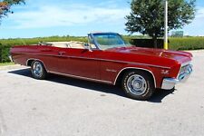 1966 Chevrolet Impala Maroon Convertible Qtr 24x36 Inch Poster Classic