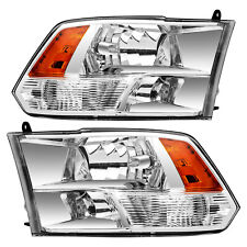 For 09-18 Dodge Ram 150010-18 Dodge Ram 2500 3500 Headlights Chrome W Amber