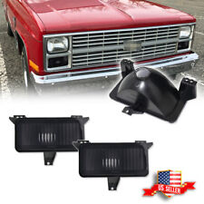 For 83-87 Chevrolet Gmc Pickup Truck Front Turn Signal Park Lamps Lights Smoked