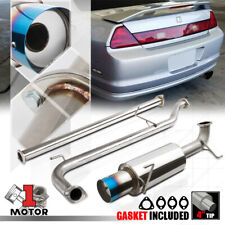 Ss Catback Exhaust System 4 Burnt Tip Muffler For 98-02 Honda Accord 2.3 F23a