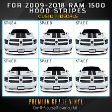 For Ram 1500 Hood Rally Racing Stripes Graphic Decal Overlay - Matte Vinyl
