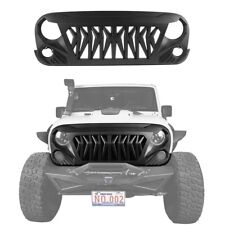 Replaced Matte Black Abs Shark Muscle Front Grill Fit 07-18 Wrangler Jeep Jkjku