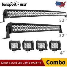 52inch 700w Curved Led Light Bar 32 4 Pods Offroad Fits Jeep Truck Suv 4wd
