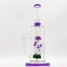 Auc 11 Inch Rare Purple Mushroom Brunch Filter Glass Bong Water Pipe Hookah 14mm