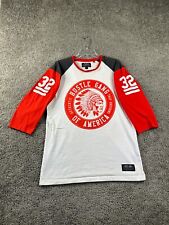 Hustle Gang Shirt Mens Extra Large White Red Ti Big Chief Indian Head 32 Flaw