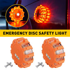 2pc 9led Road Flare Emergency Light Roadside Safety Beacon Disc Flashers Warning