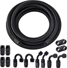 6810an Nylon Stainless Steel Braided Fuel Hose Fuel Adapter Kit Oil Line 20ft