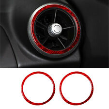2pcs Red Carbon Fiber Interior Side Ac Air Vent Cover Trim For Chevrolet Sonic