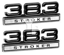 383 Stroker 6.3l Engine Emblems Badges Logo In Chrome Black - 4 Long Pair