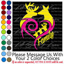 Buck Doe Heart Deer Family Custom Vinyl Decal Personalized To Match Your Family