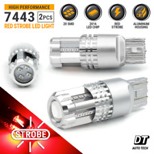 New Syneticusa 7443 Red Led Strobe Flashing Tail Brake Stop Parking Bulbs Light