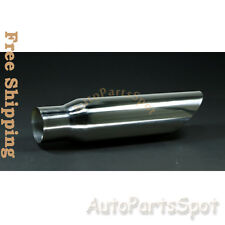 Inlet 2.5 - Outlet 3.5 - 12 Overall Stainless Steel Angle Cut 45 Exhaust Tip
