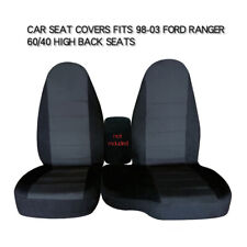 Seat Cover For 1998-2003 Ford Ranger Black Deep Grey Front 6040 High Back Bench