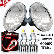 For Chevy Pickup Truck 3100 White 7 Inch Round Led Headlight Hilo Sealed Beam