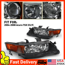 For 04-08 Acura Tsx Cl9 Jdm Projector Headlights Lamps Black Clear Reflectors