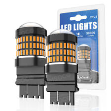 Led Drl Driving Daytime Running Light Bulb Kit 3157 4114 4157 3000k Amber Yellow